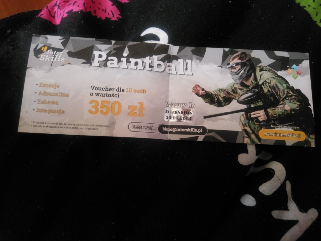 Voucher paintball interskills 30.06 7383218340 oficjalne archiwum