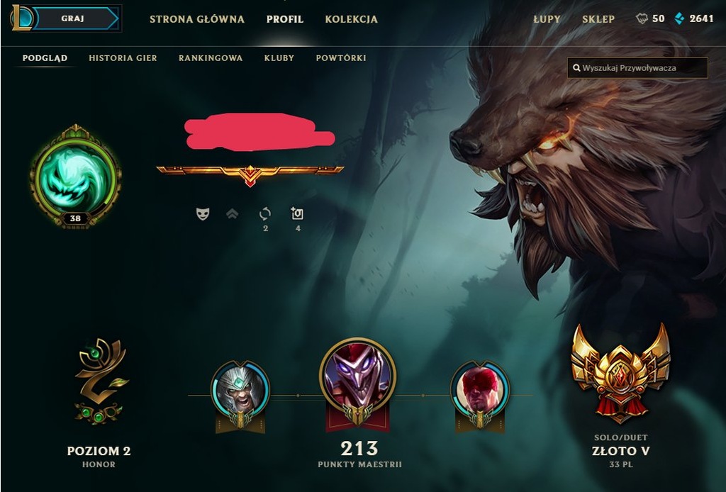 Konto League of Legends G5/100/ Shen żółty strój