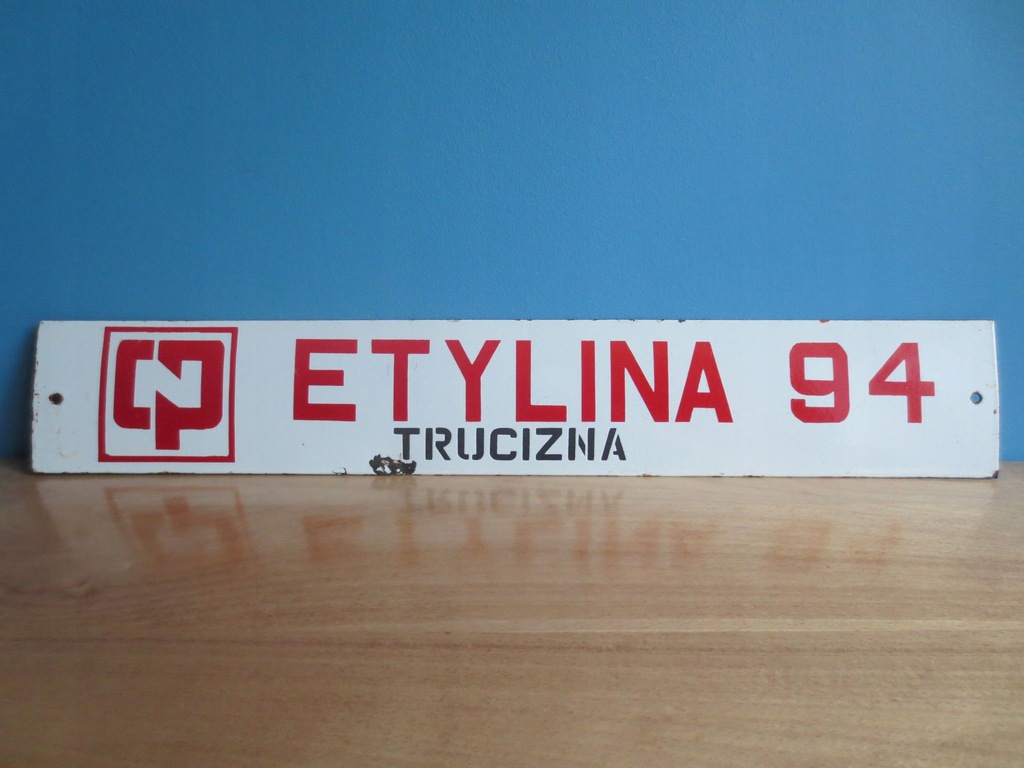 Szyld Emaliowany CPN Etylina Trucizna Stacja Paliw