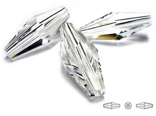 5205 Swarovski Long Bicone 15x6 mm Crystal