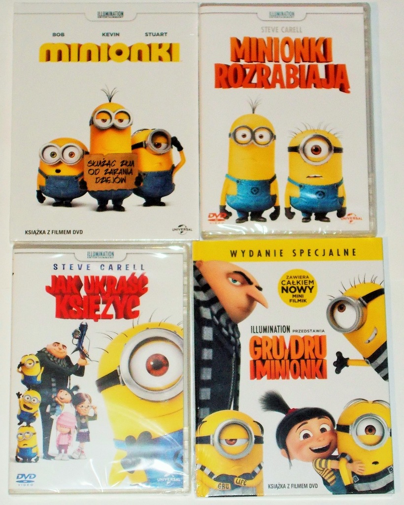 MINIONKI [4 DVD] PAKIET ZESTAW