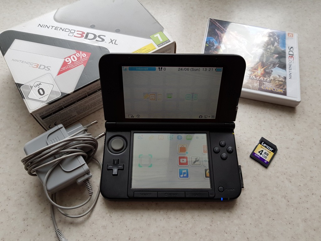 Nintendo 3DS XL Stan BDB + Gra + Ładowarka + 4GB