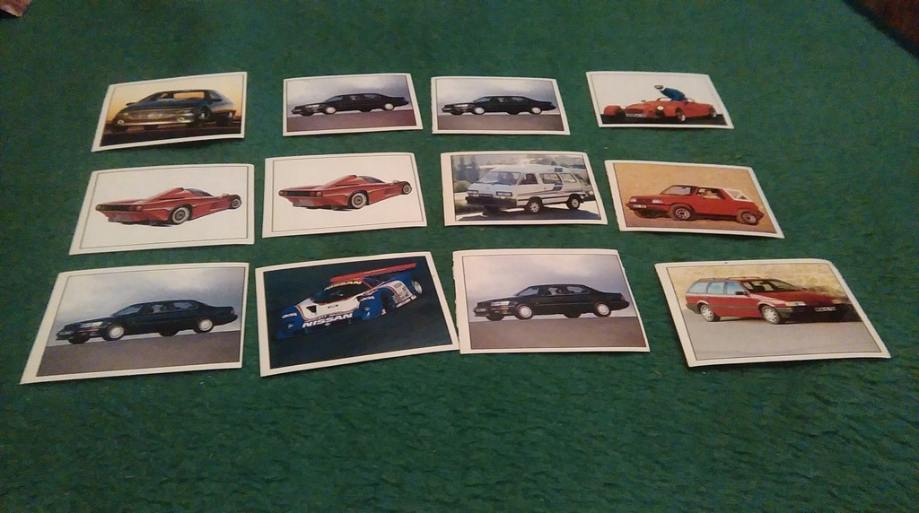 naklejki PANINI AUTO, 12szt, lata 90