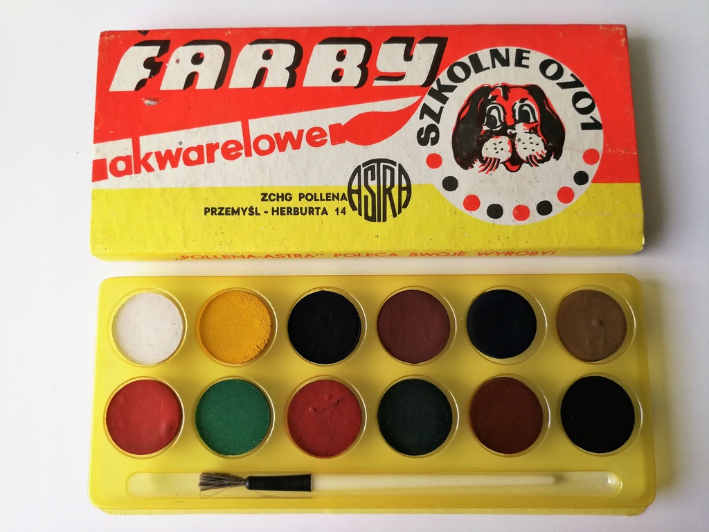 1982 r Farby wodne Pollena Astra STAN IDEALNY PRL