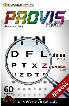 PROVIS FORTE LUTEINA ZEAKSANTYNA WITAMINA A WZROK