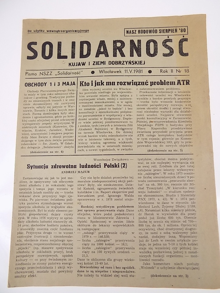 NSZZ Solidarność Włocławek 1981r