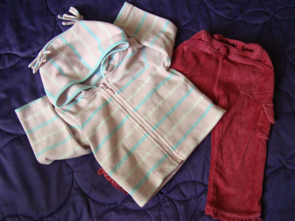 Bluza polar i polarowe spodnie r. 80 9-12 m-cy