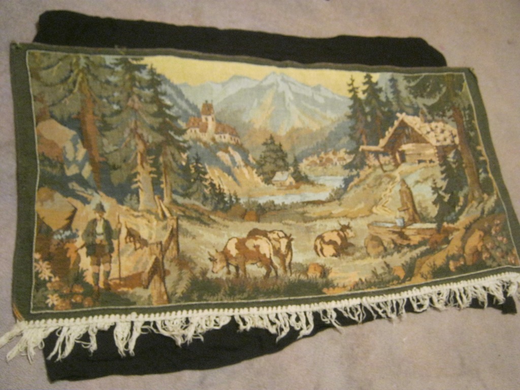 Stary gobelin ,kilim ,makatka na ścianę 135 x65 