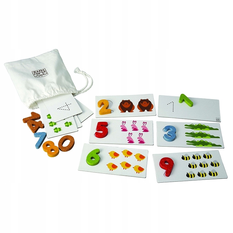 Plan Toys 5165 Drewniane cyferki 1-10 nauka liczb