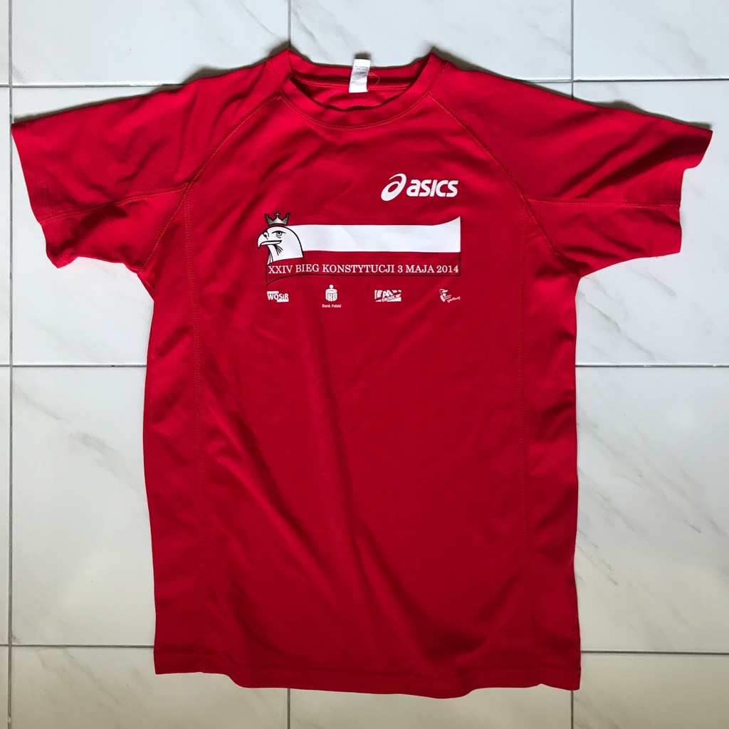 T-shirt do biegania czerwony Bieg ASICS ROLY M