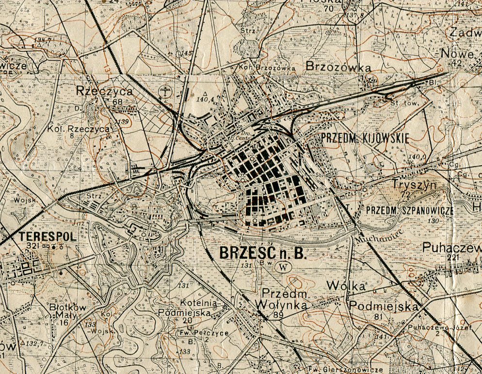 BRZEŚĆ nad Bugiem / TERESPOL : mapa wojskowa 1931