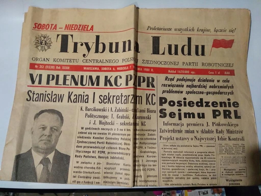 Trybuna Ludu STANISŁAW KANIA I Sekretarz KC