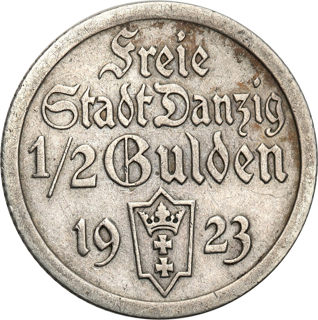 Wolne Miasto Gdańsk Danzig 1/2 Guldena 1923 st.3