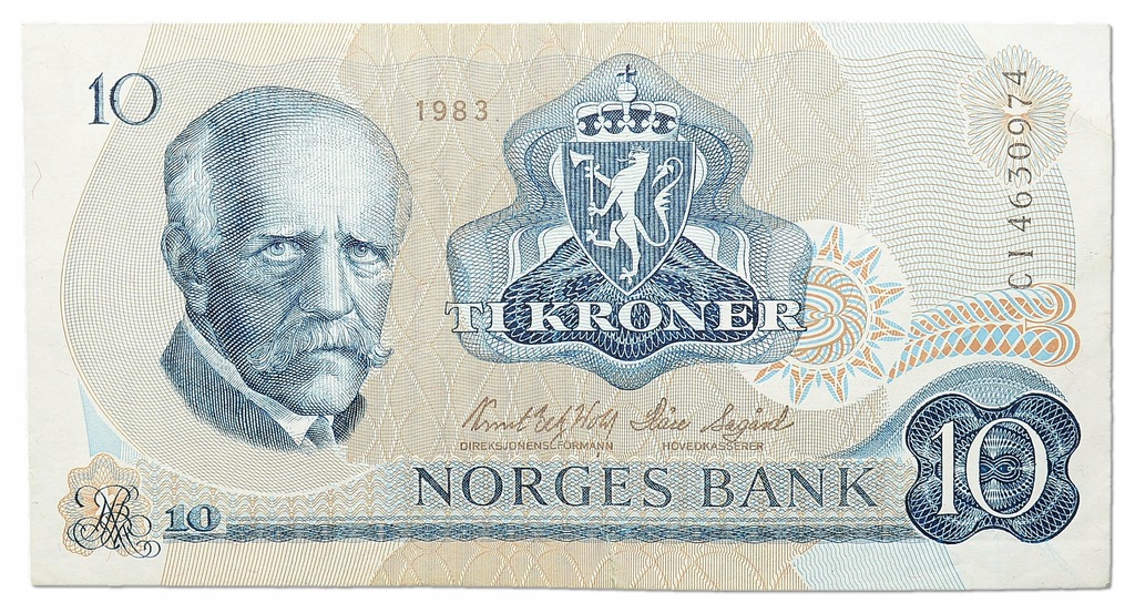 3.Norwegia, 10 Koron 1983, P.37.d, St.3+