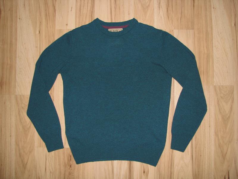 EASY Sweter zielony 100% wełna L BDB