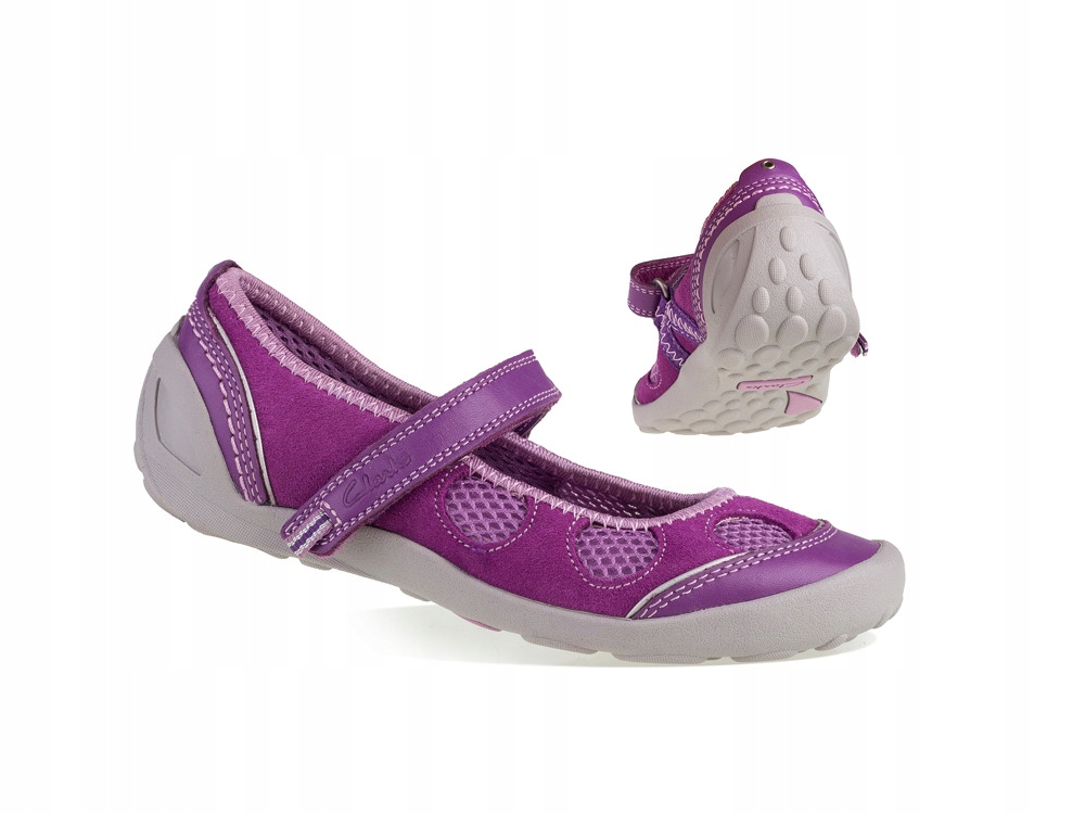 Fioletowe balerinki buty dziecięce CLARKS r. 26