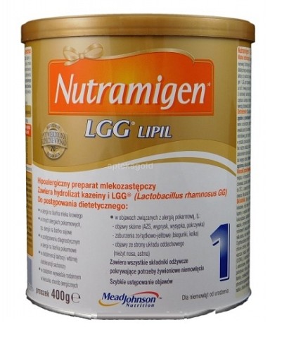 Mleko NUTRAMIGEN LGG LIPIL - 1 opakowanie - 400 gr