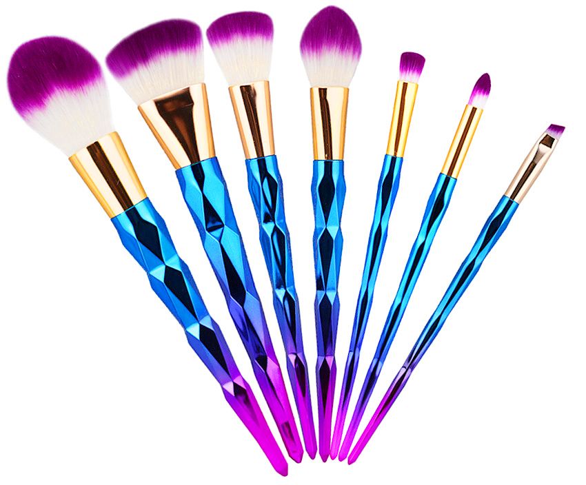 ZESTAW PĘDZLI DO MAKIJAŻU BRYLANTOWE 7 SZT DIAMENT - 7232651279