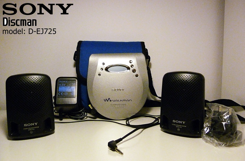 Discman (walkman) Sony D-EJ725 + AKCESORIA SONY