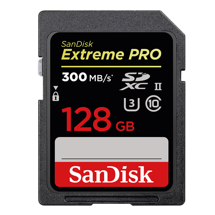SanDisk Extreme Pro SDXC 128GB UHS-II 300/260 MBs