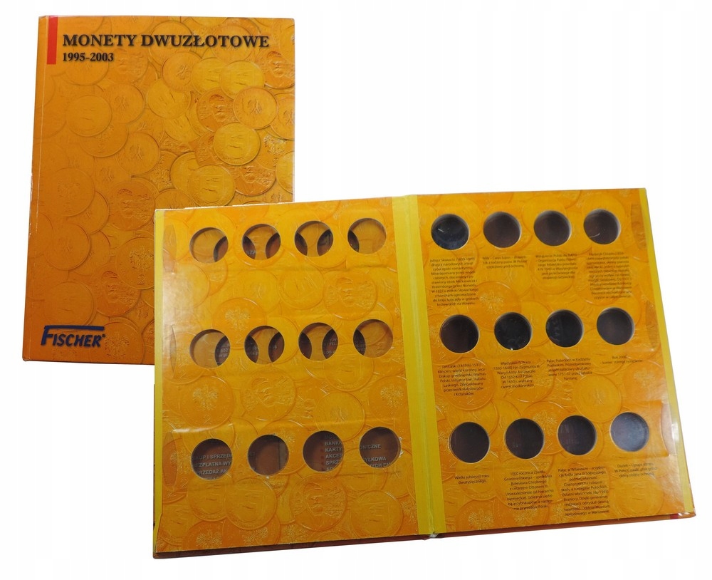 Rozmieniono 50 Zł Na Monety Jednozłotowe Dwuzłotowe I Pięciozłotowe ALBUM NA MONETY DWUZŁOTOWE 1995-2003 FISCHER C77 - 7710087907