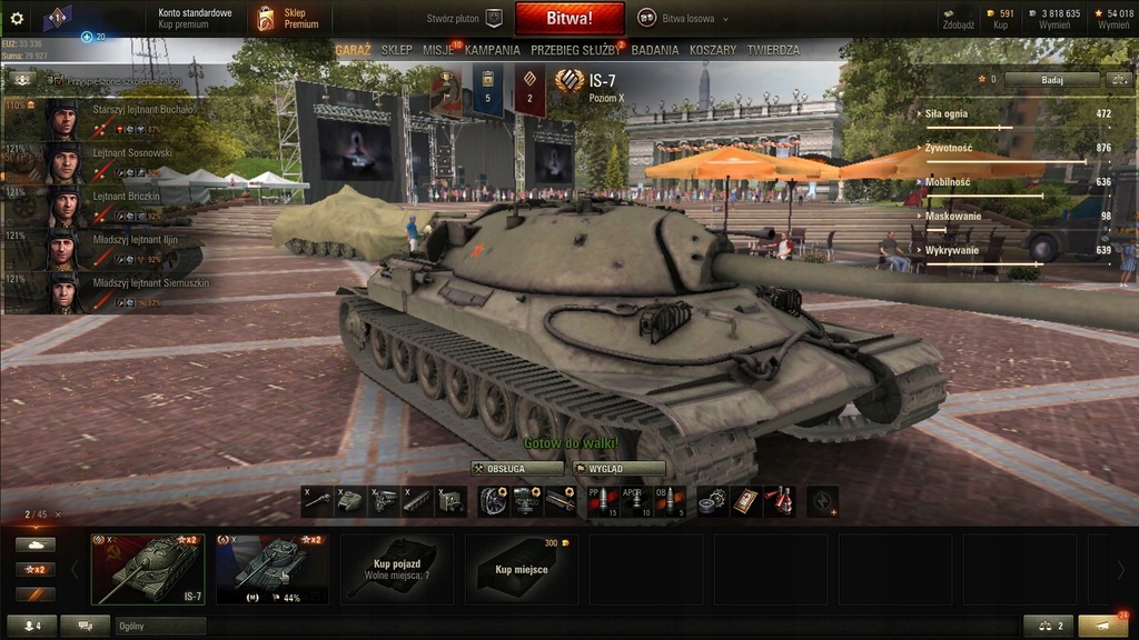 Konto World of Tanks WoT czołgi premium