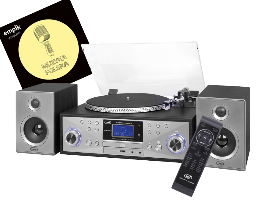 GRAMOFON MINI WIEŻA Trevi TT1100 CZARNA + PŁYTA