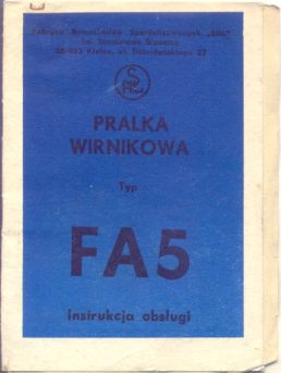 Pralka wirnikowa FA5 Frania instrukcja obsługi