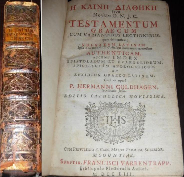 Grecka Biblia + słownik grecko-łac Goldhagena 1753