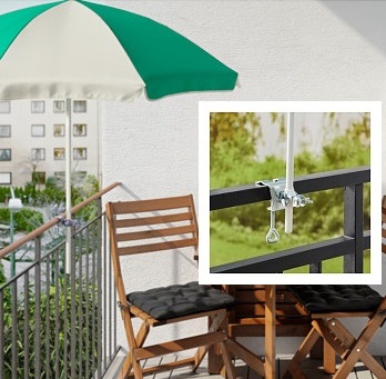 parasol na balkon mocowany do barierki