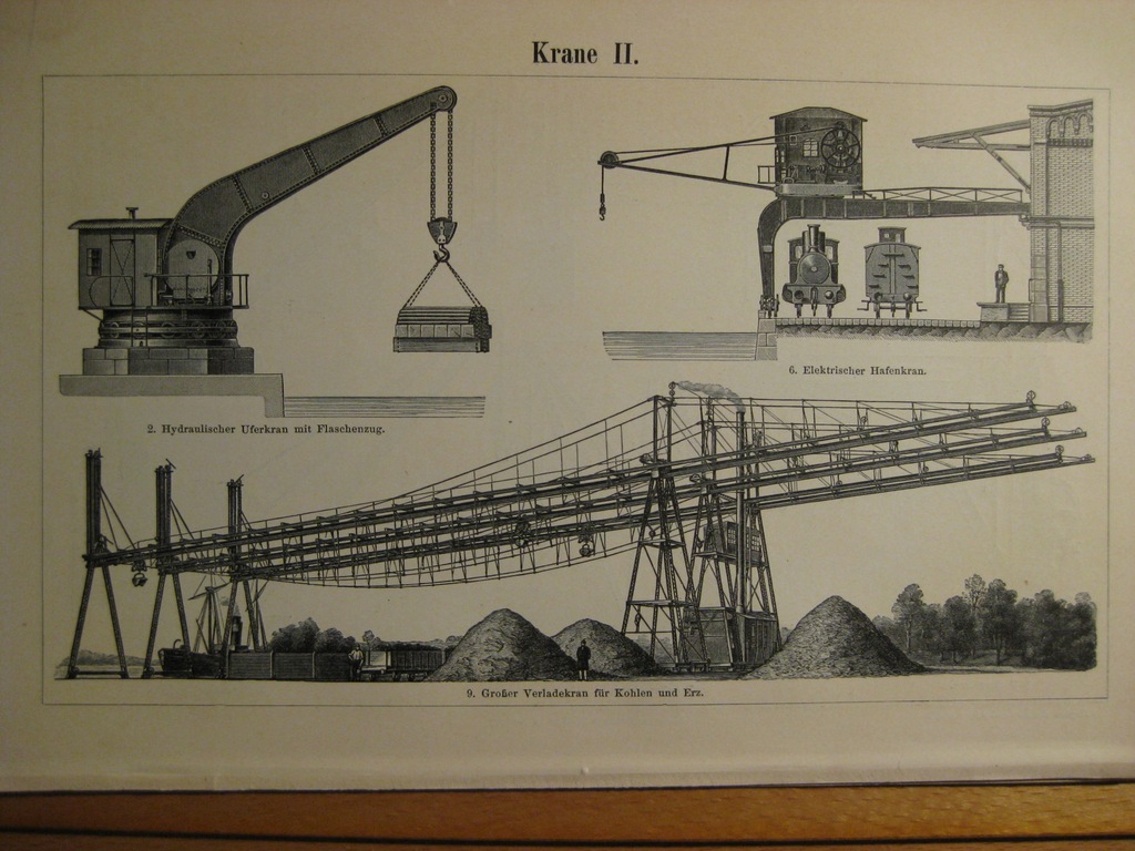 DZWIG DZWIGI LITOGRAFIA ORYGINAŁ POCZĄTEK XX WIEK