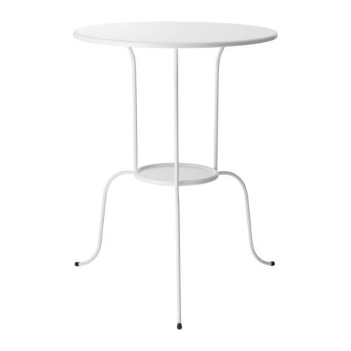 Stolik okrągły biały 50x68cm stal LINDVED IKEA