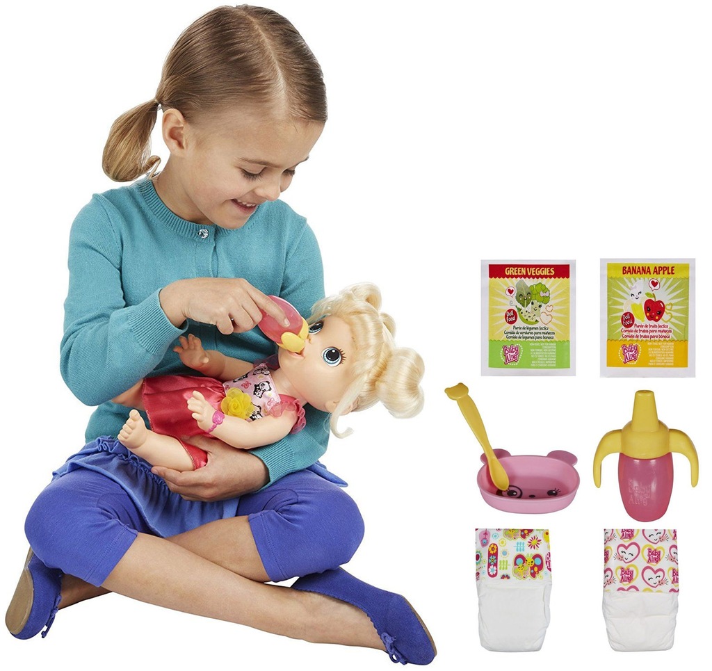 BABY ALIVE LALKA ŁAKOMCZUSZEK PIJE JE SIKA + AKC.