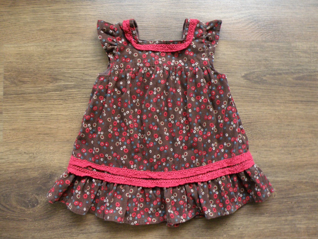 Lindex jesienna sztruksowa sukienka 3-6M_ 68 cm
