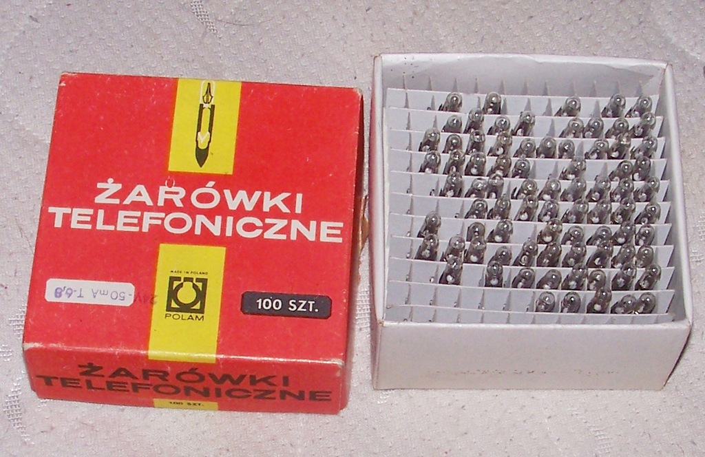 Żarówki telefoniczne 60 szt POLAM 24 V - 50 mA T68