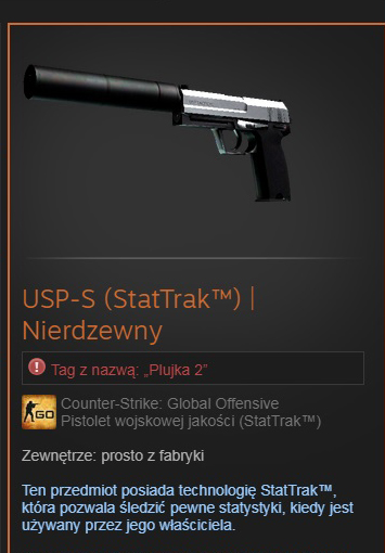 Skin CS GO USP-S Stattrack Nierdzewny FN TANIO!!!!