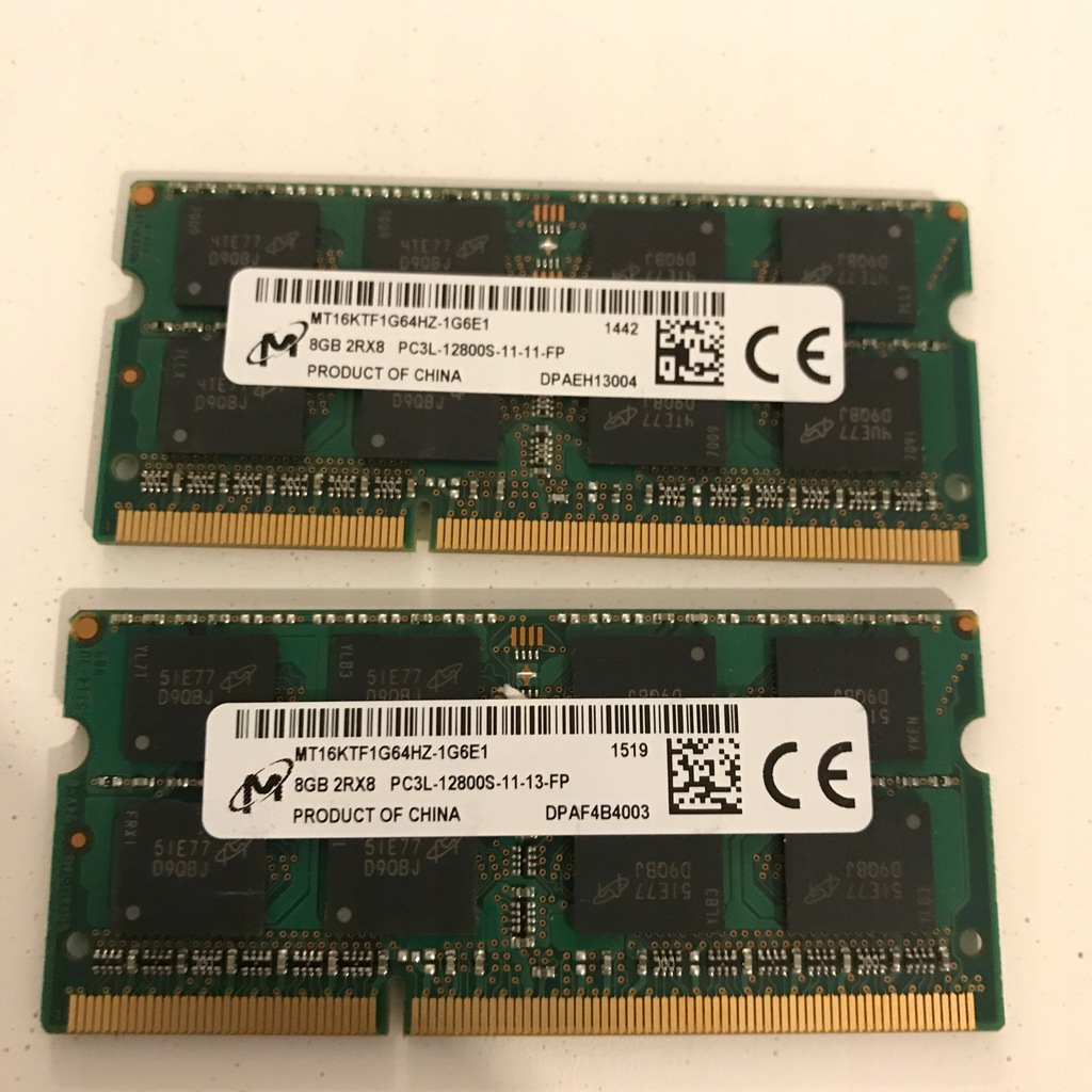 Pamięć Micron 16GB DDR3 SODIMM 12800 1600MHz