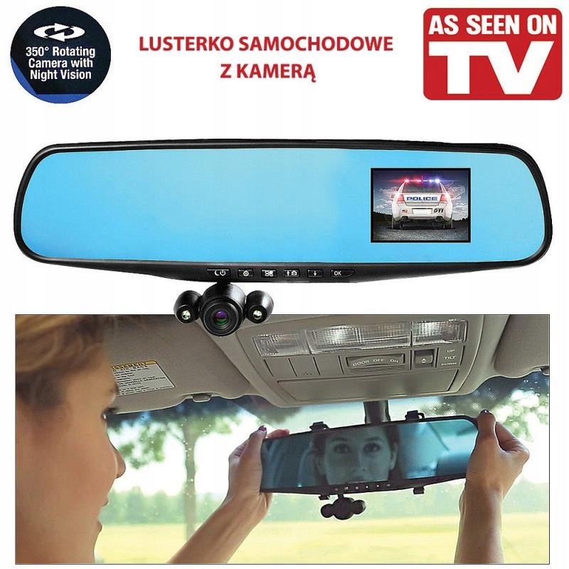 Hd Mirror Cam Wideorejestrator W Lusterku Samochod 7417593595 Oficjalne Archiwum Allegro