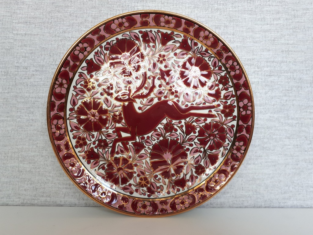 Grecki talerz porcelana PIPOS RODOS Hand made!