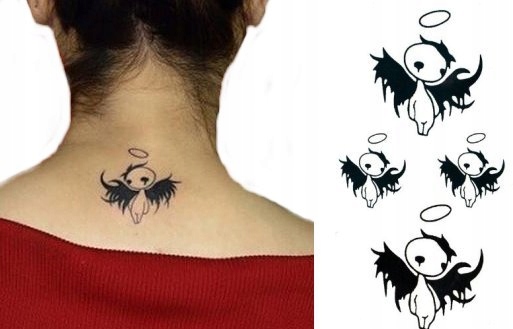UPADŁY ANIOŁ TATTOO TATUAŻ NAKLEJKA HALLOWEN M32