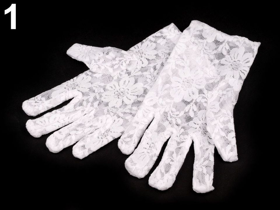 Rękawiczki wizytowe dziecięce 17 cm koronkowe
