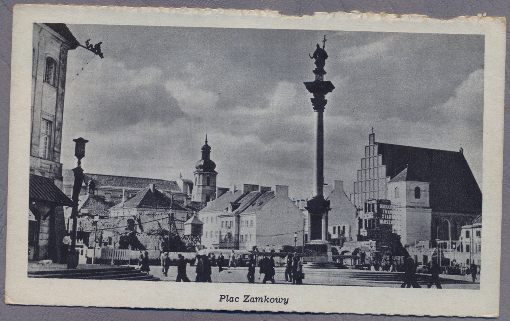 WARSZAWA lata 40 odbudowa plac Zamkowy L433
