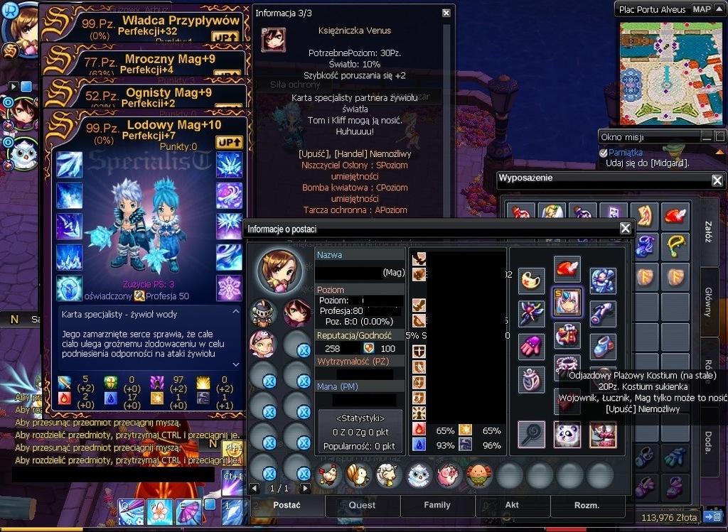 NosTale Avalon Mag 82-85Lv Z EQ Wartość Około890kk