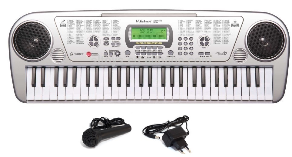 KEYBOARD ORGANY Z MIKROFONEM DO GRANIA 54 KLAWISZE