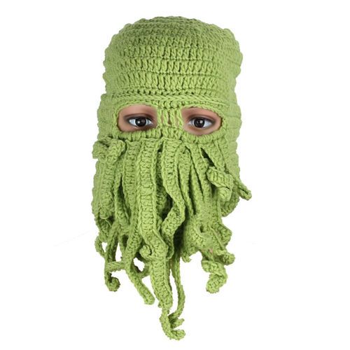 CZAPKA OŚMIORNICA Z MACKAMI JAK DAVY JONES ZIELONA