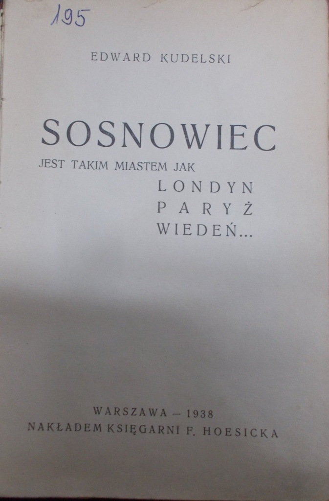 Edward Kudelski  - Sosnowiec, 1938r.