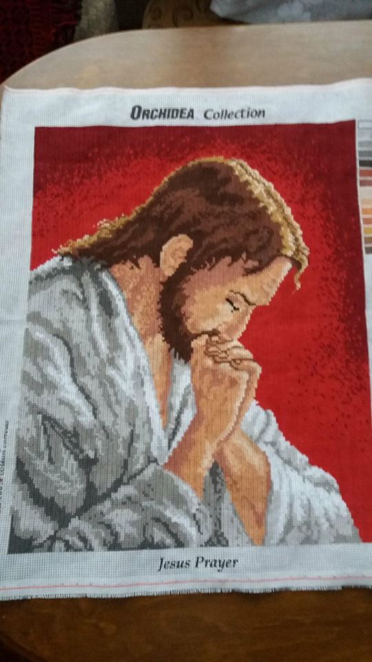 Obraz haft krzyżykowy Jezus modlący się