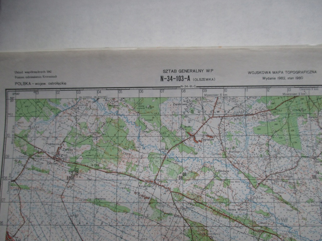 Wojskowa mapa topograficzna, Olszewka, Krukowo