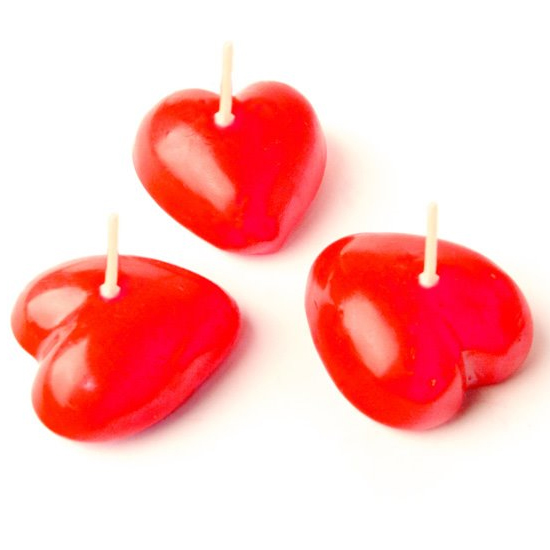 Świece świeczki pływające ślub wesele 3 szt RED