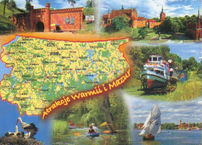 Mazury Atrakcje Warmii i Mazur Mapka